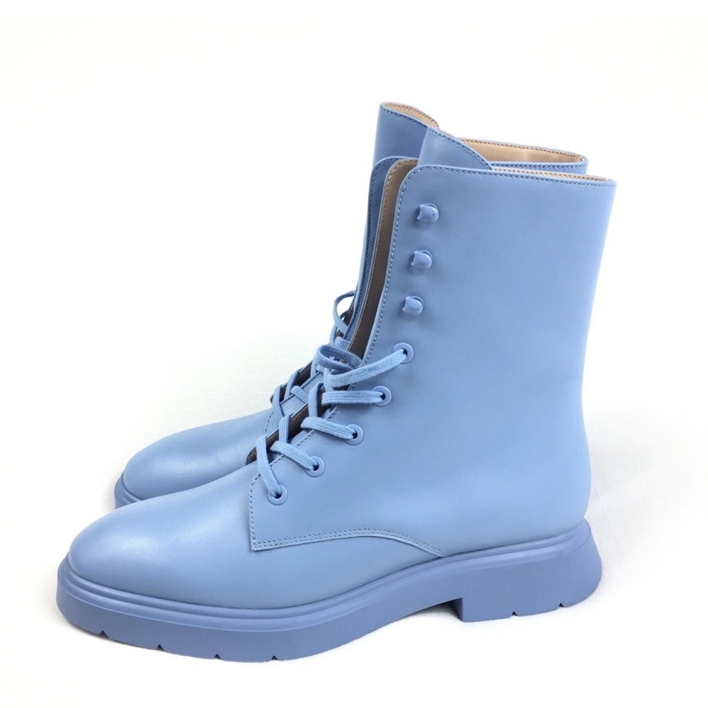 Stuart Weitzman Light Blue Lace-Up Boots